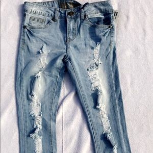 Denim ripped jeans